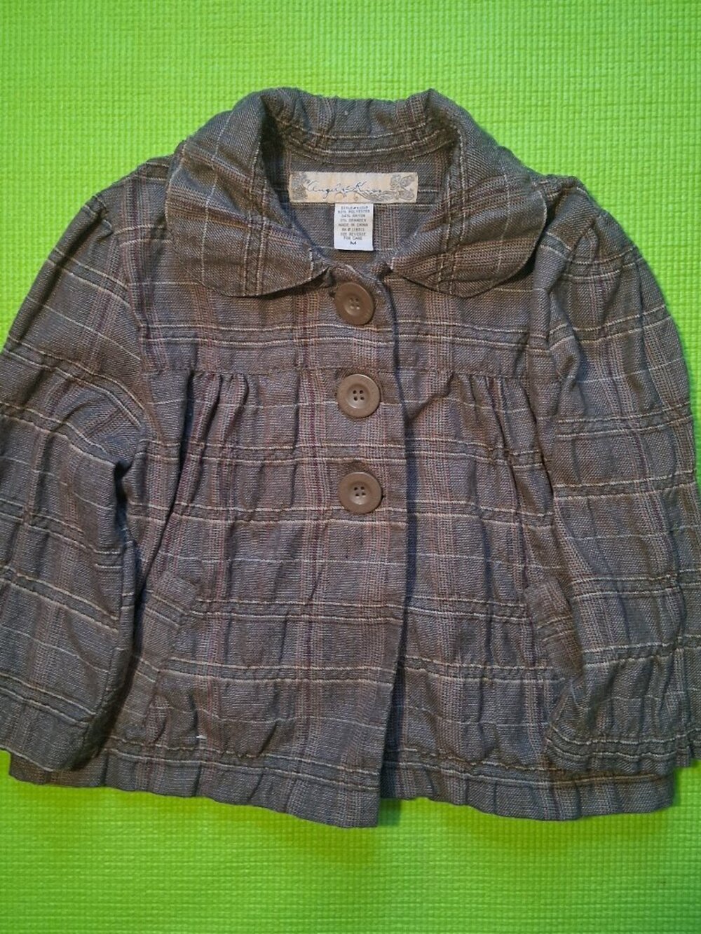 Angel Kiss Vintage Girl's Brown Tweed Jacket